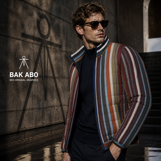 Striped Retro Puffer Jacket — Vintage-Inspired... Printify bakabo.club