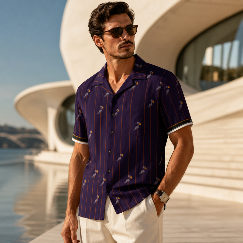 Violet Flamingo (BKS)🦩Camicia hawaiana