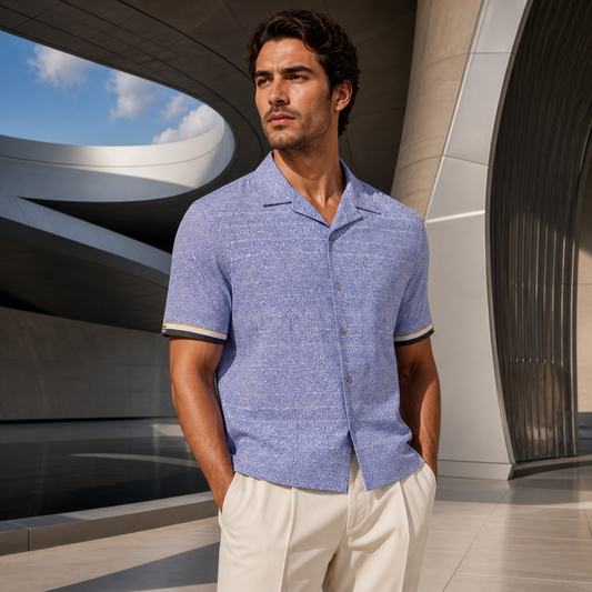 Lavender Textured Hawaiian Shirt — Casual Resort Button-Up for Men Printify bakabo.club