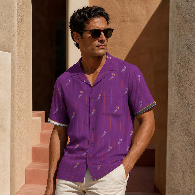 FlamingoFantasy (BKS)🦩Camicia hawaiana