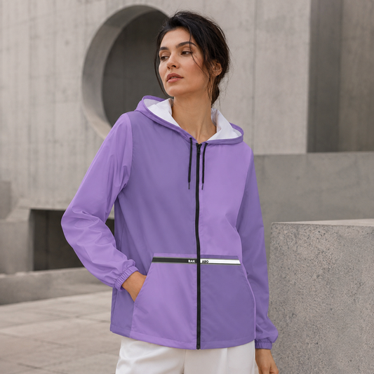 Lavender Purple Hooded Windbreaker Jacket — Lightweight All-Over Print Printify bakabo.club