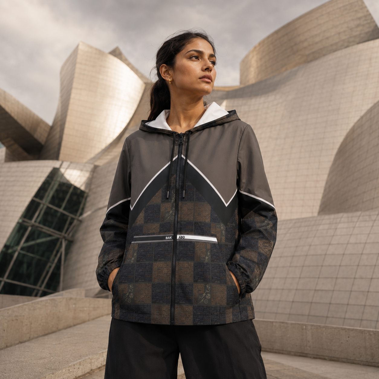 Checkerboard Chevron Windbreaker Jacket – Urban Retro Streetwear