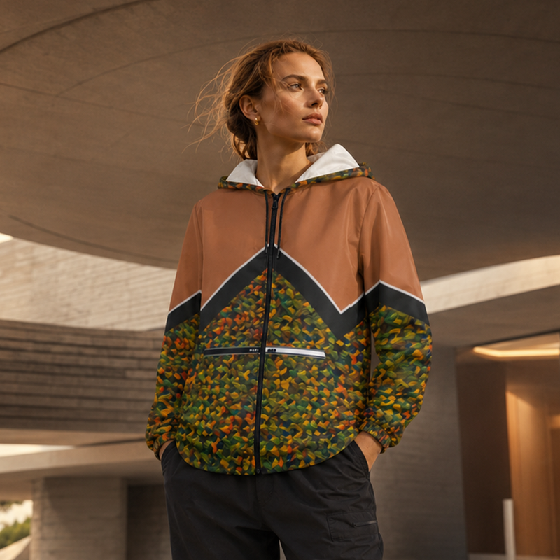 Autumn Camo Chevron Windbreaker