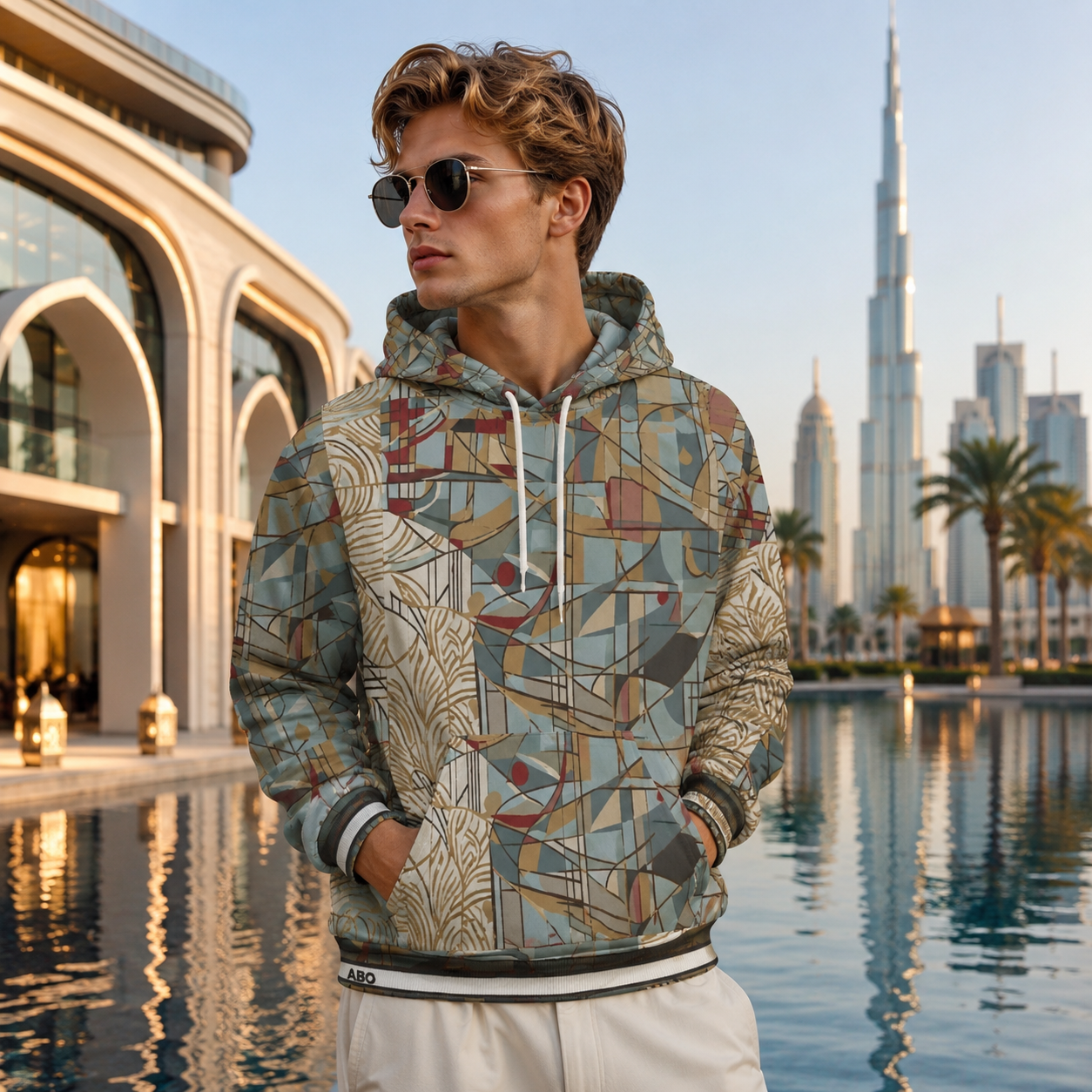 Abstract Geometric All-Over Print Hoodie Printify bakabo.club