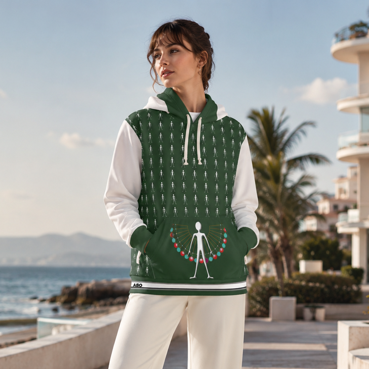 Stick Figure Holiday Hoodie — Funny Christmas Lights Pullover Printify bakabo.club