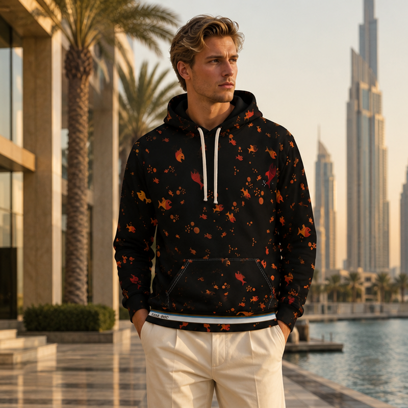 Pesce d'oro marrone (BKS)🐟Pullover con cappuccio