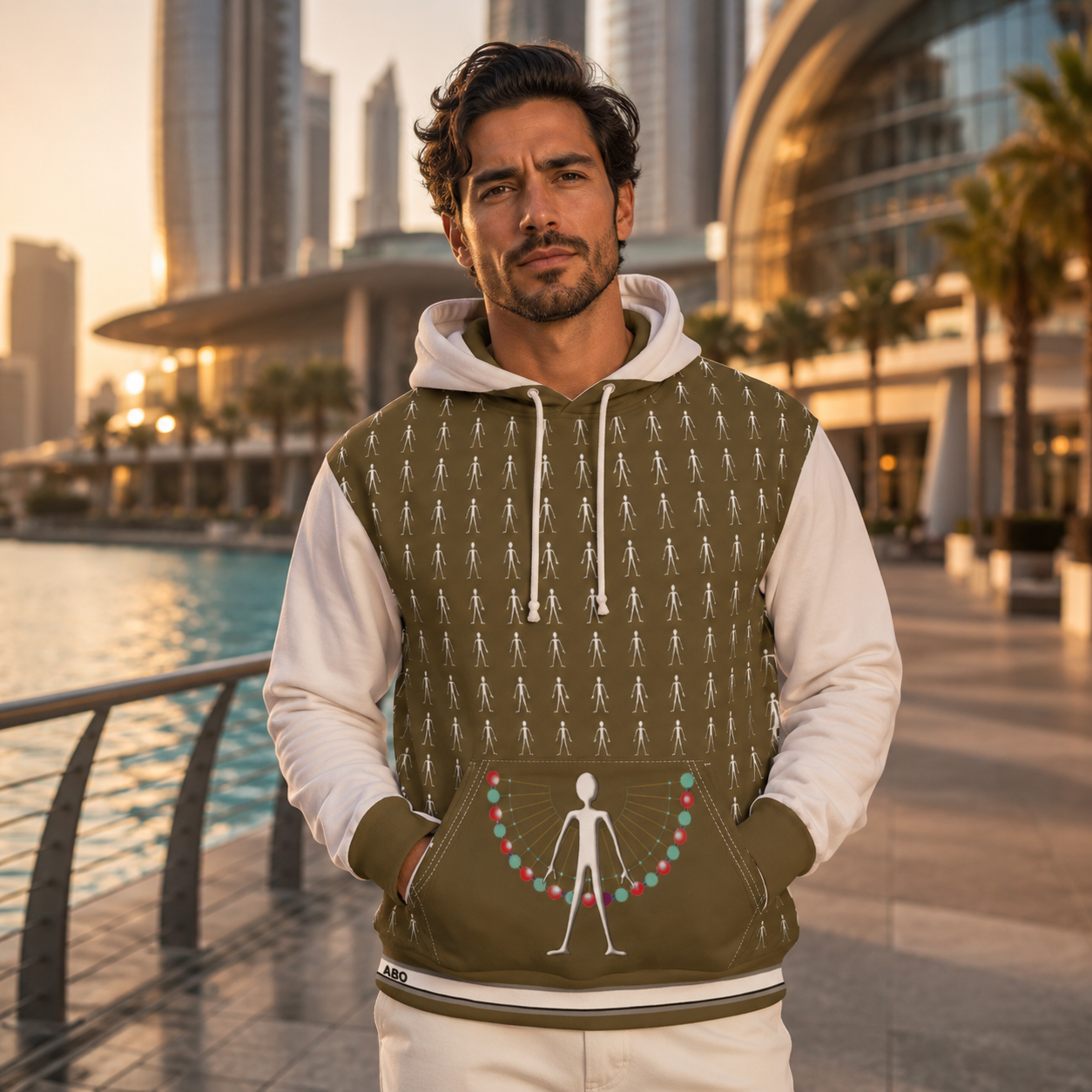 Skeleton String Lights Hoodie — Holiday Creepy Cute Pullover Printify bakabo.club