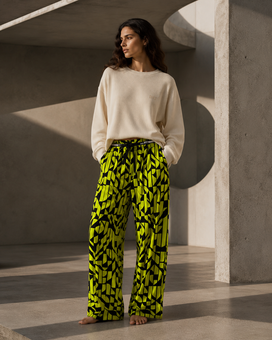 Neon Geo Print Women's Pajama Pants Printify bakabo.club