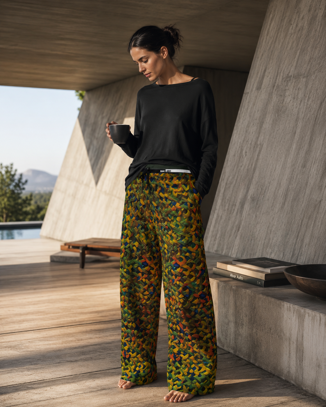 Knit-Pattern Lounge Pajama Pants — Cozy Multicolor Women's Sleepwear Printify bakabo.club