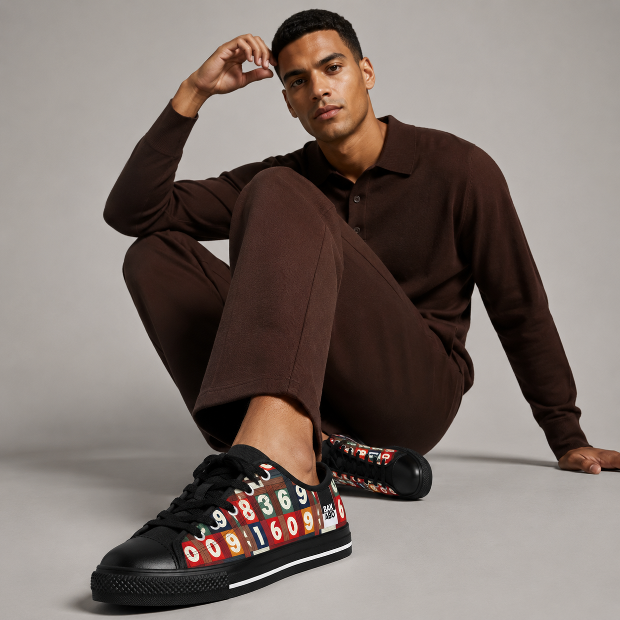 Retro Scoreboard Men’s Sneakers — Vintage Game Numbers Print Printify bakabo.club