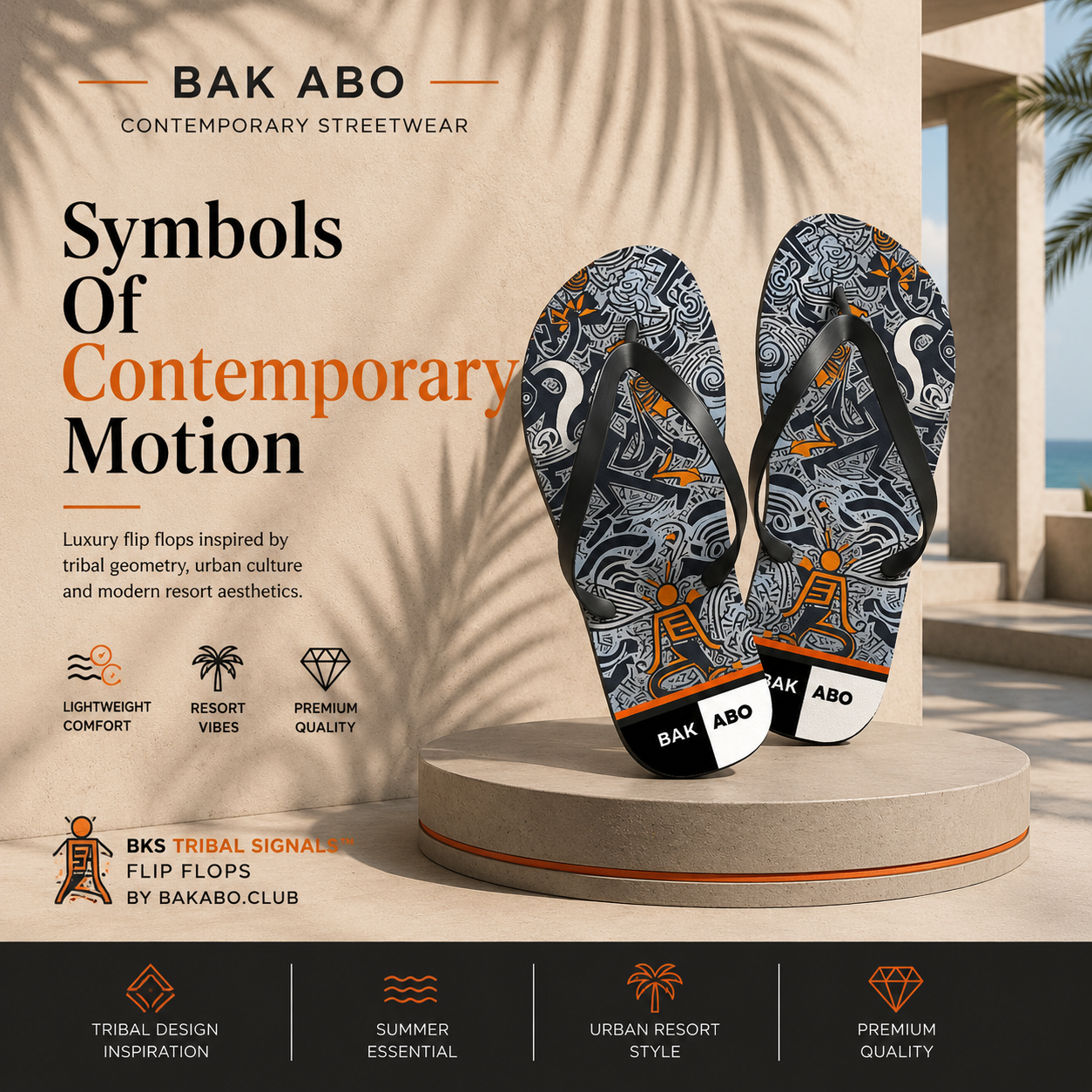 BKS Tribal Signals™ Flip Flops Printify bakabo.club