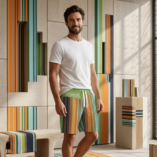 BKS Athletic Long Shorts— Green & Orange Performance Printify bakabo.club