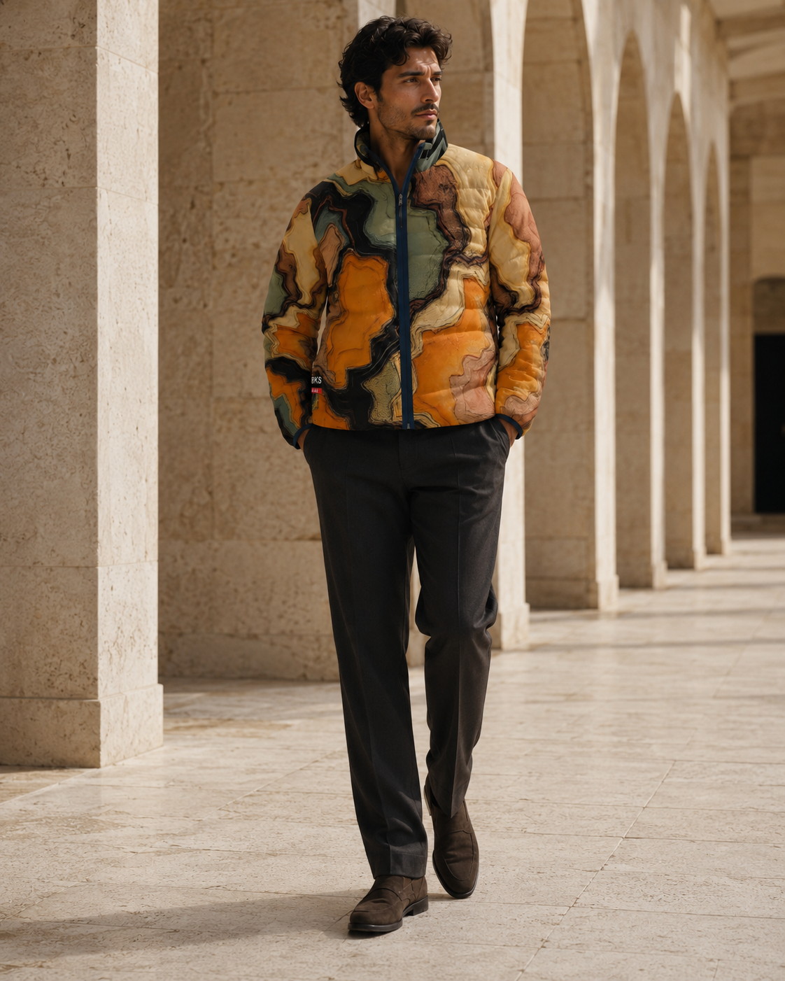BKS Flag Stripe™ Puffer — hero detail 3, BKS Studio