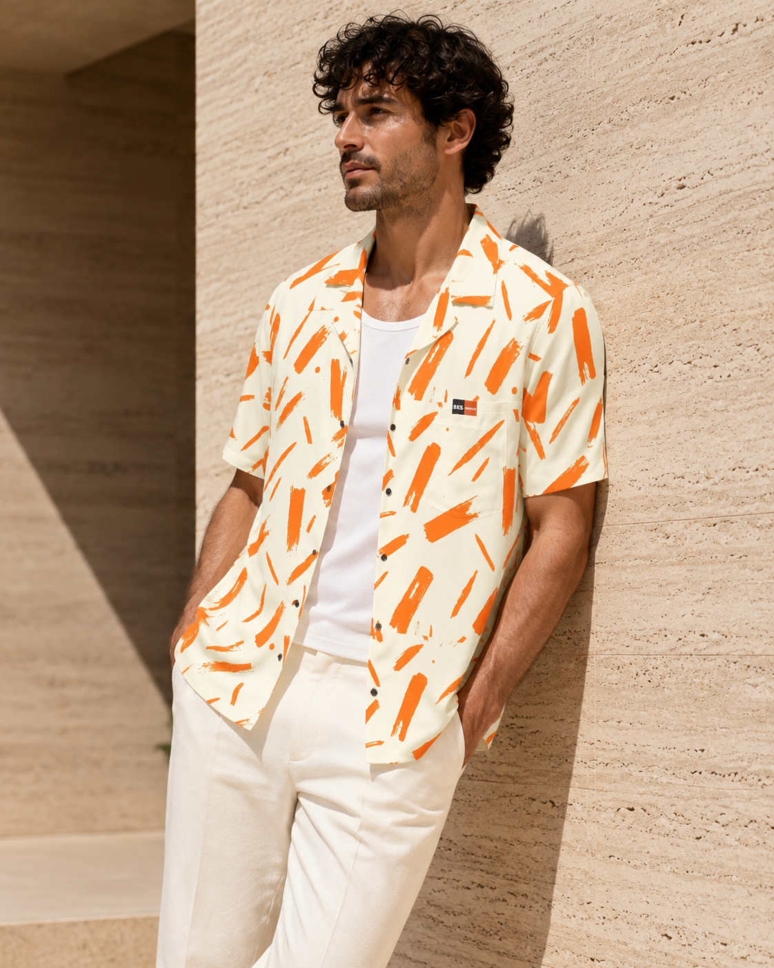 Marker Ember™ Hawaiian Shirt — worn, studio