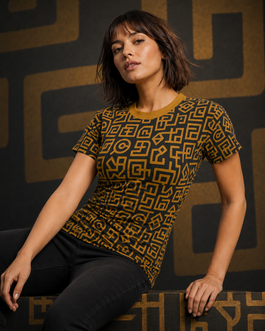 BKS Glyph Cipher™ Women's AOP Tee