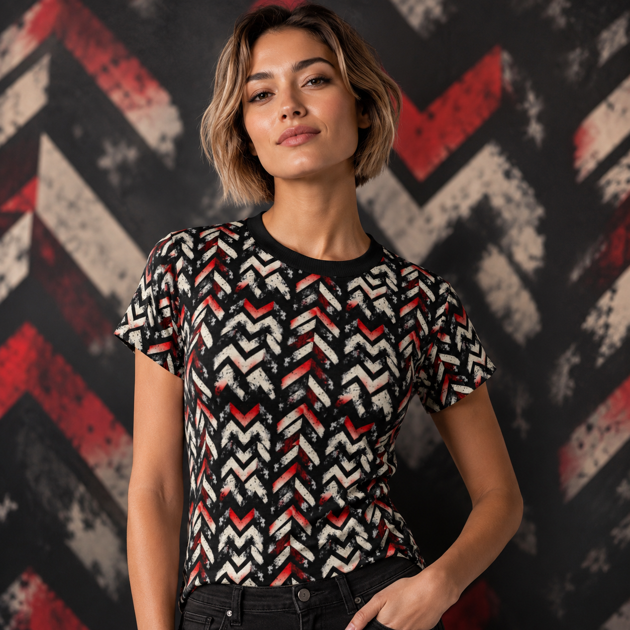 BKS Marker Chevron™ Women's AOP Tee