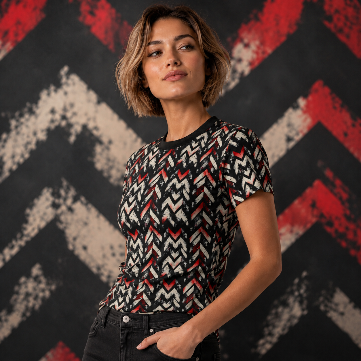 BKS Marker Chevron™ Women's AOP Tee