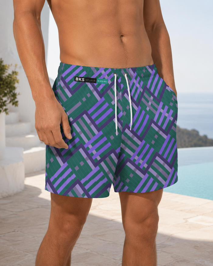 BKS Riviera Yellow Purple™ Swim Trunks