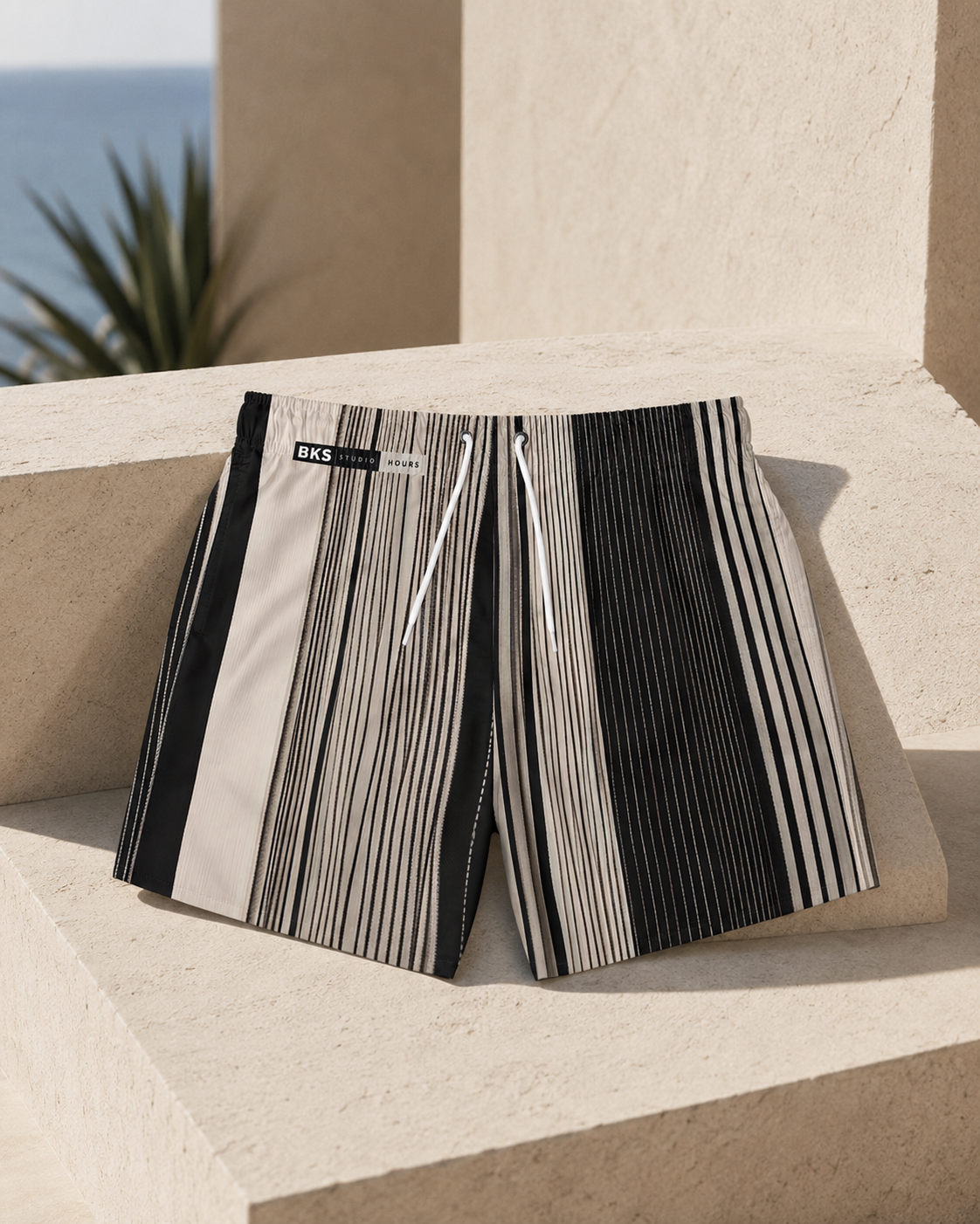 BKS Hours Striped Neutral™ Swim Trunks