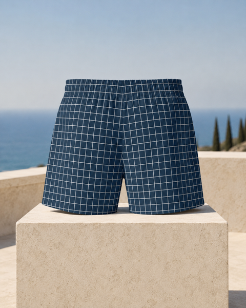 BKS Riviera Coast Grid Blue™ Swim Trunks