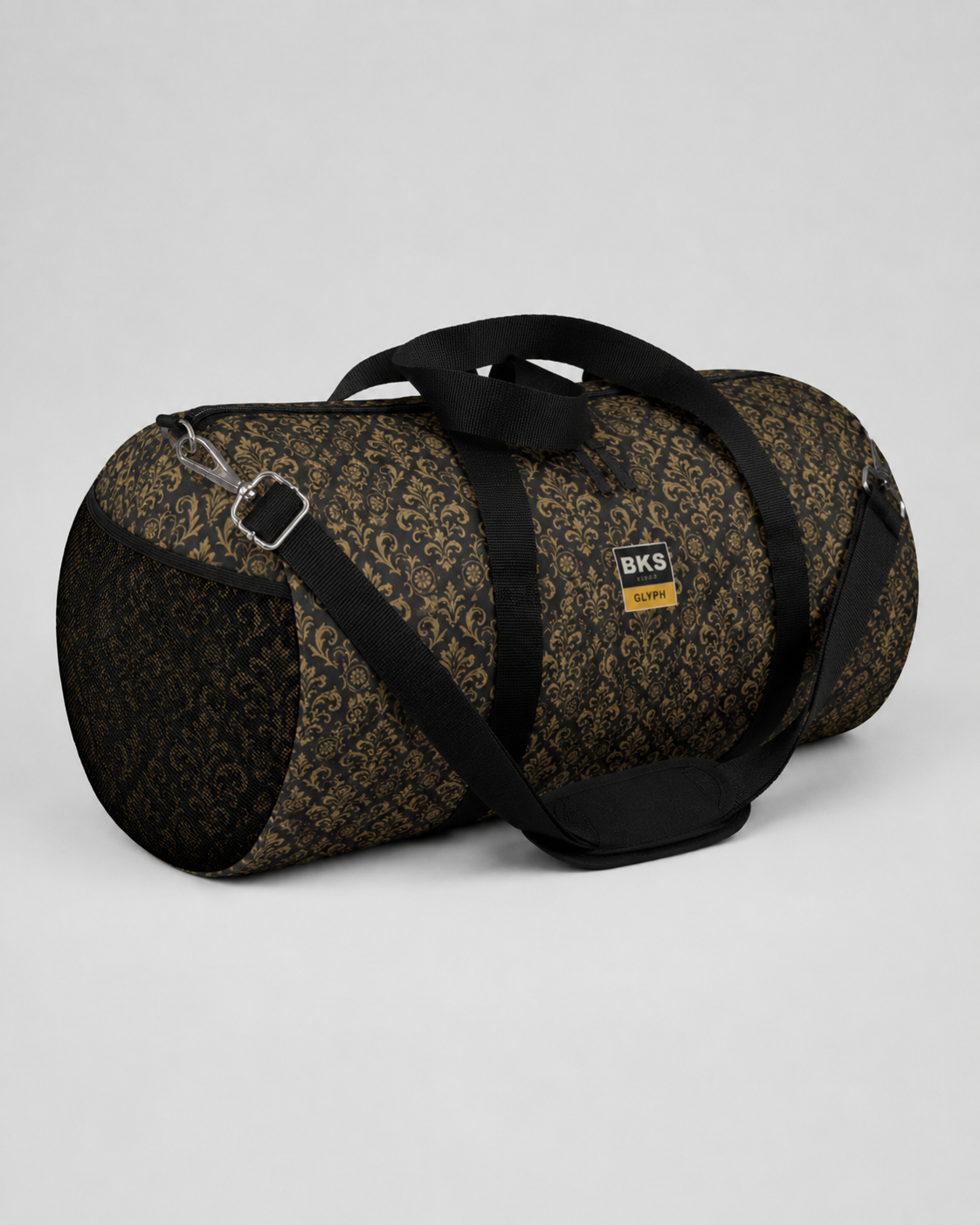 BKS Marker Stroke Duffel Bag — end view