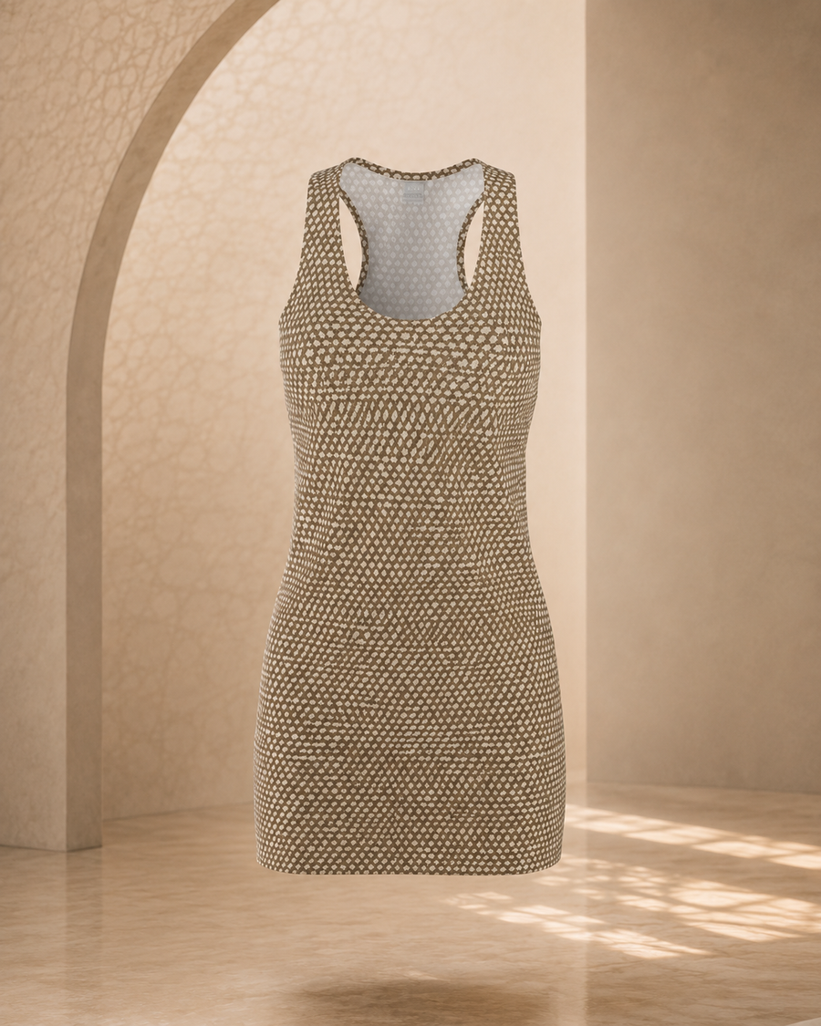 BKS Hours Beige Honeycomb™ Racerback Dress