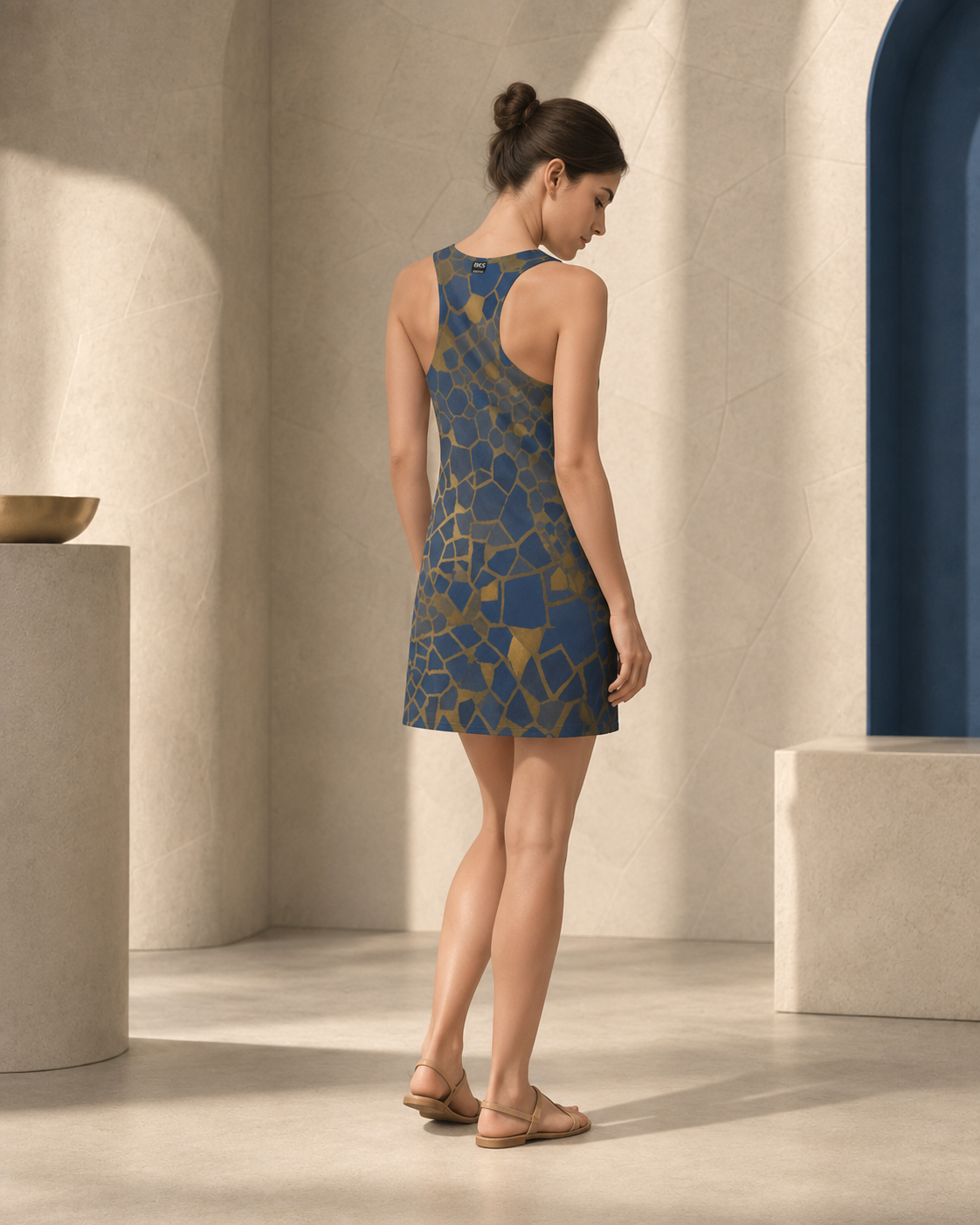BKS Glyph Blue Gold™ Racerback Dress
