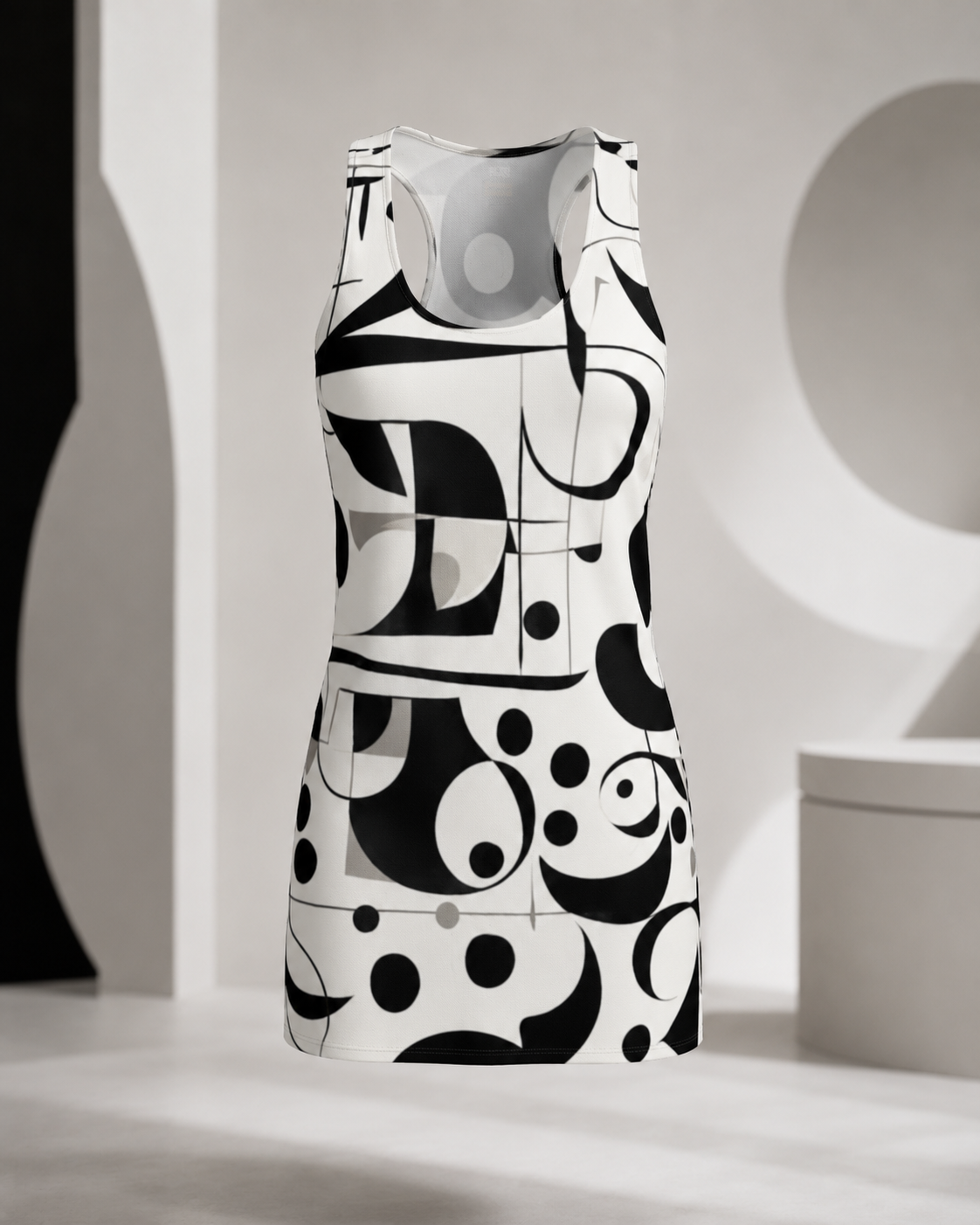 BKS Glyph Black White™ Racerback Dress