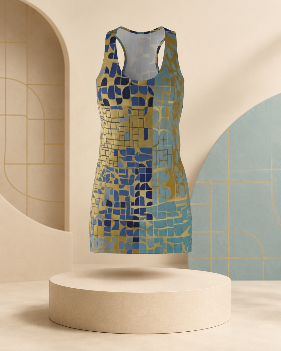 BKS Glyph Blue Gold™ Racerback Dress
