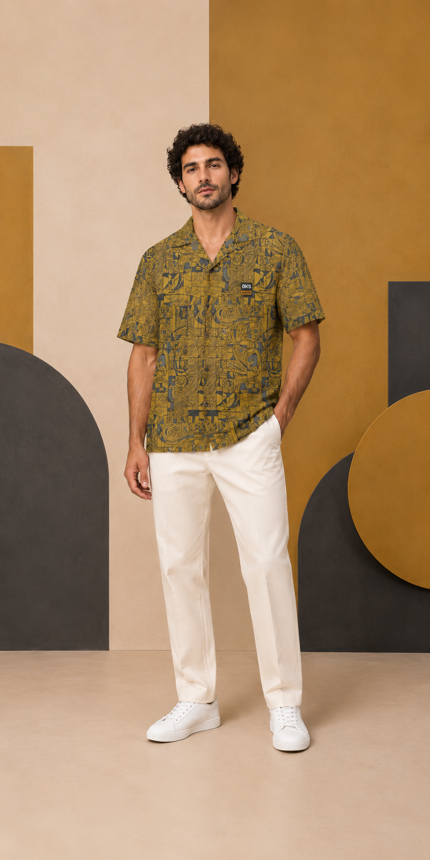 BKS Glyph Hawaiian Mustard™ Hawaiian Shirt