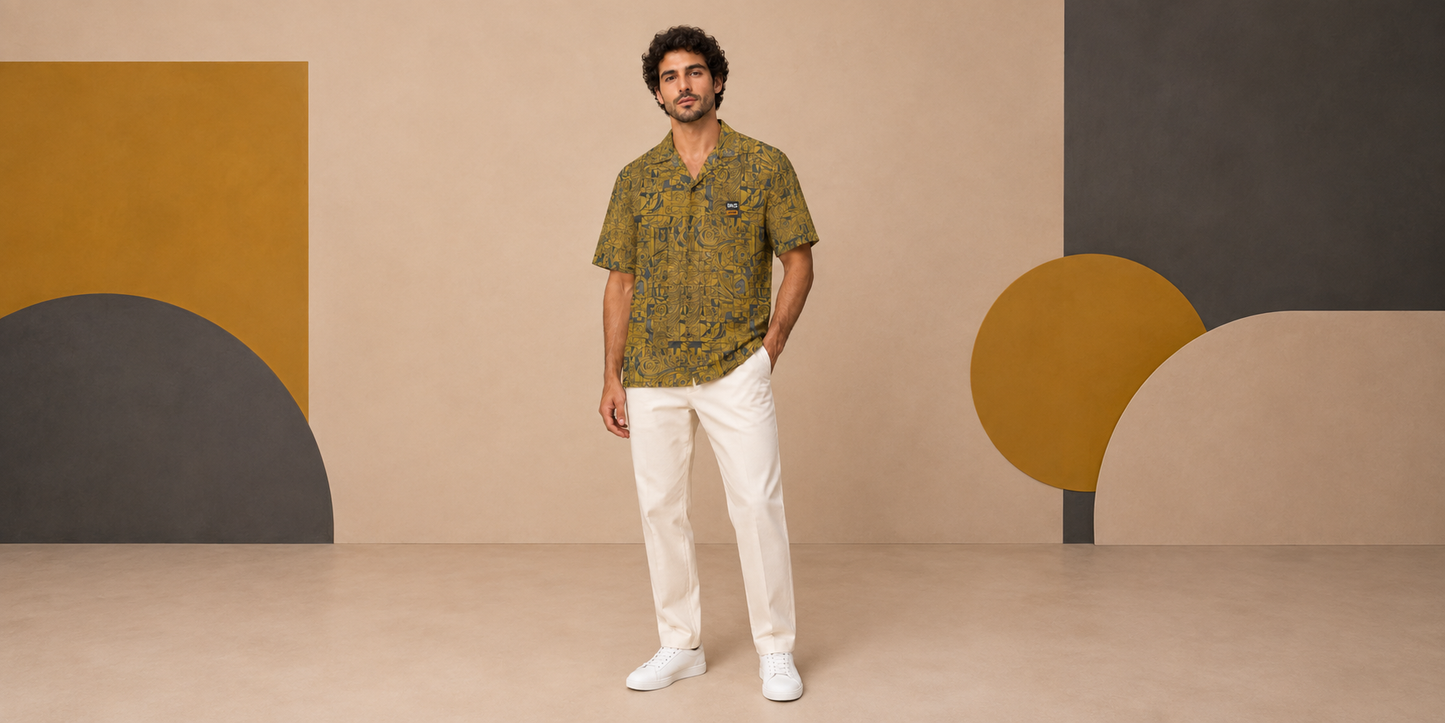 BKS Glyph Hawaiian Mustard™ Hawaiian Shirt
