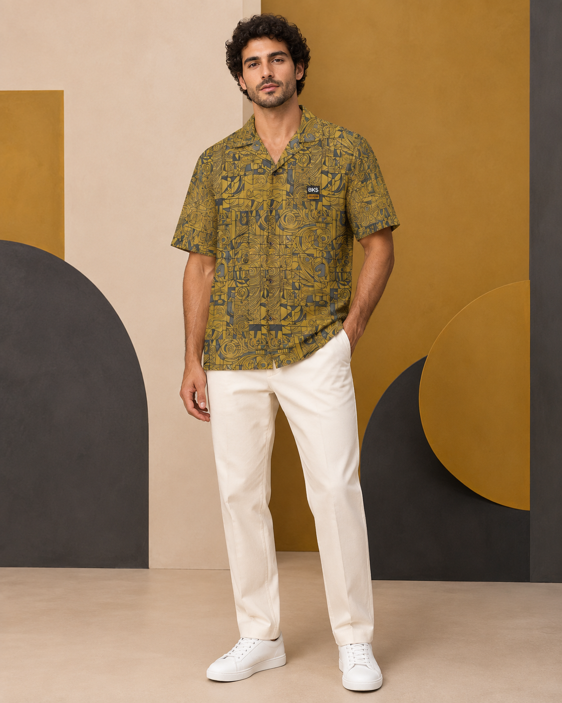 BKS Glyph Hawaiian Mustard™ Hawaiian Shirt