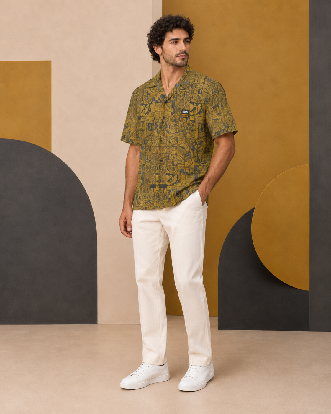 BKS Glyph Hawaiian Mustard™ Hawaiian Shirt