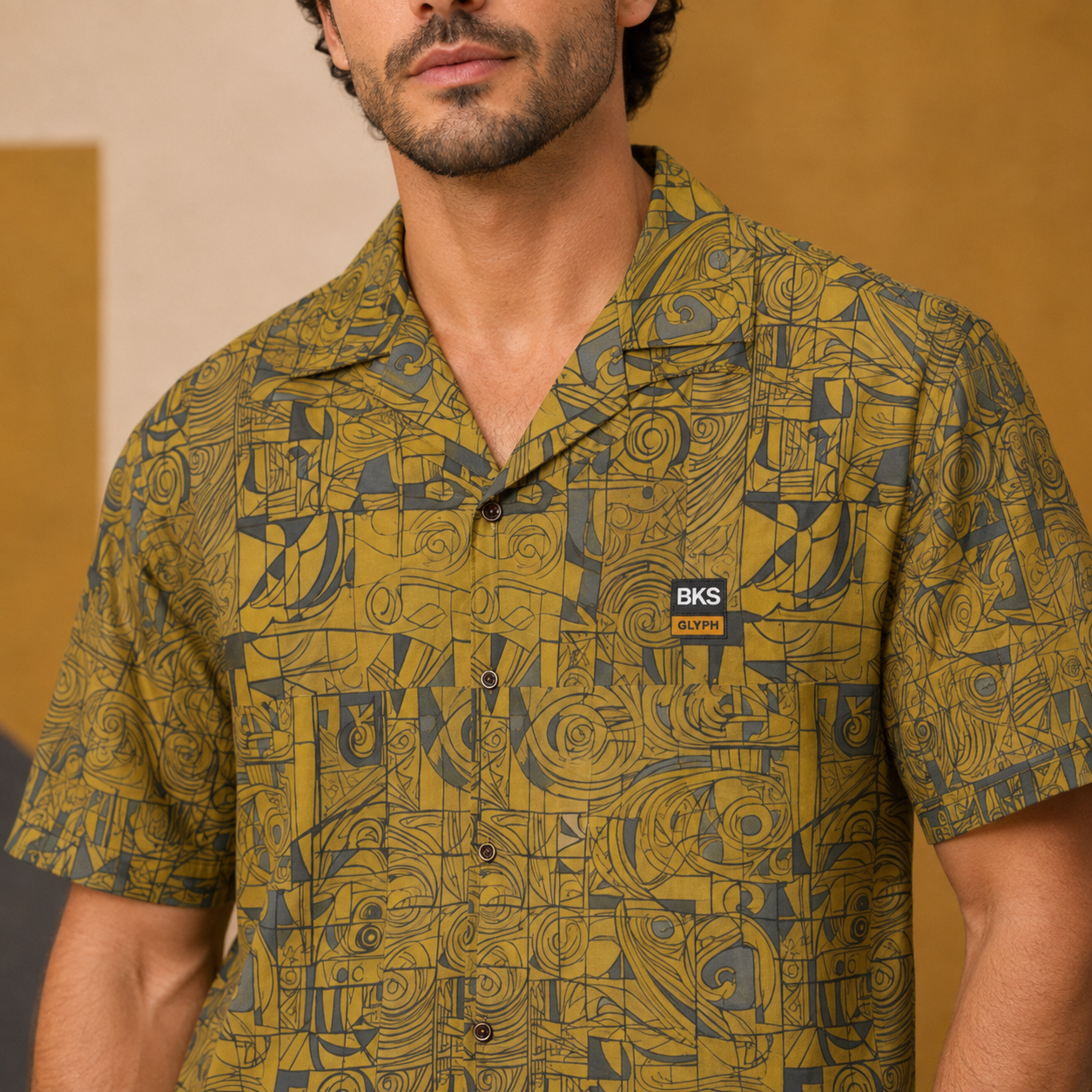 BKS Glyph Hawaiian Mustard™ Hawaiian Shirt