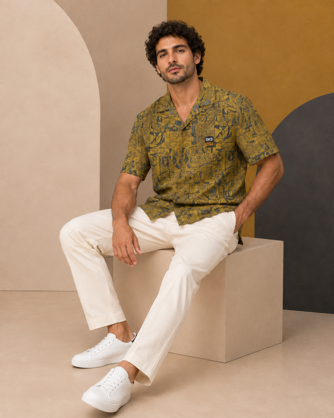 BKS Glyph Hawaiian Mustard™ Hawaiian Shirt