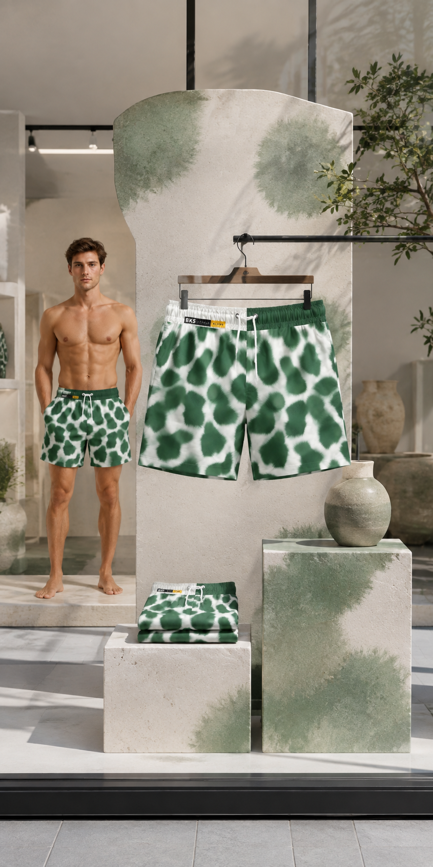 BKS Glyph Green™ Swim Trunks
