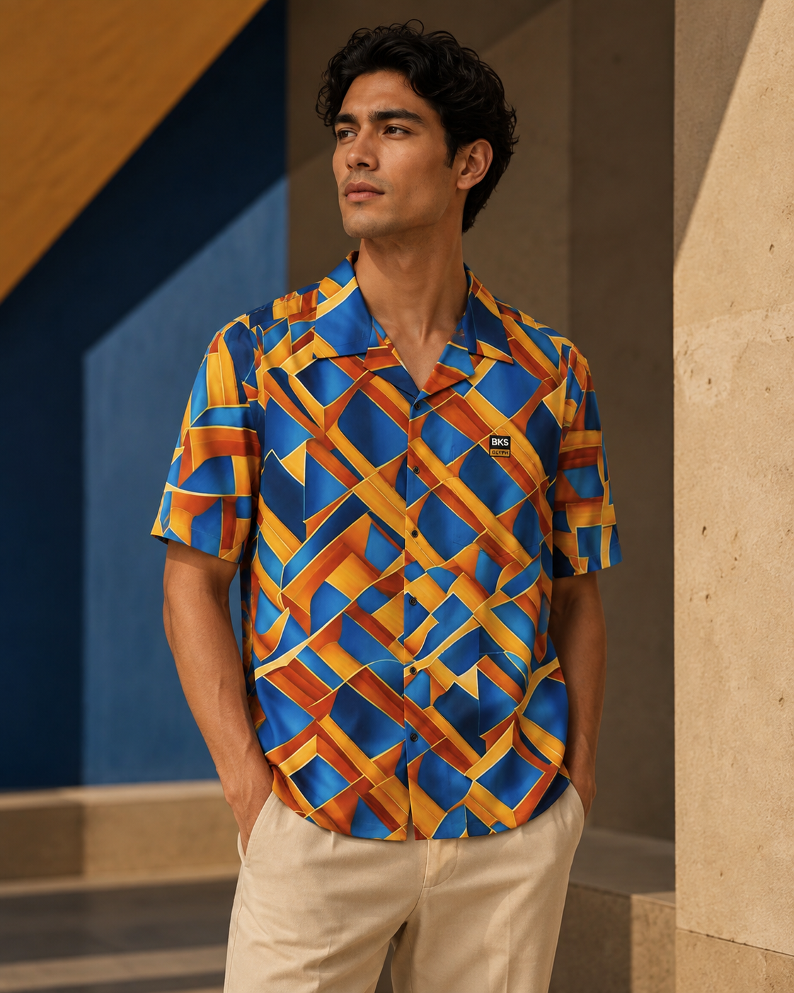 BKS Glyph Blue Orange™ Hawaiian Shirt