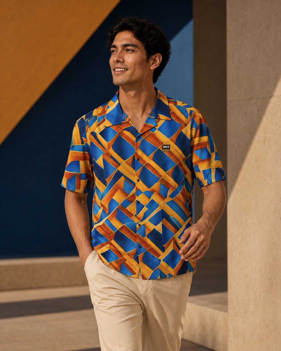 BKS Glyph Blue Orange™ Hawaiian Shirt