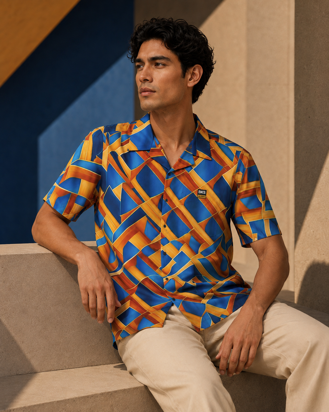 BKS Glyph Blue Orange™ Hawaiian Shirt