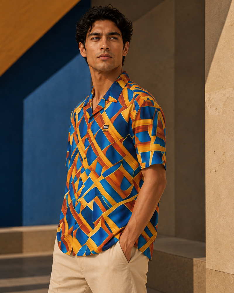 BKS Glyph Blue Orange™ Hawaiian Shirt