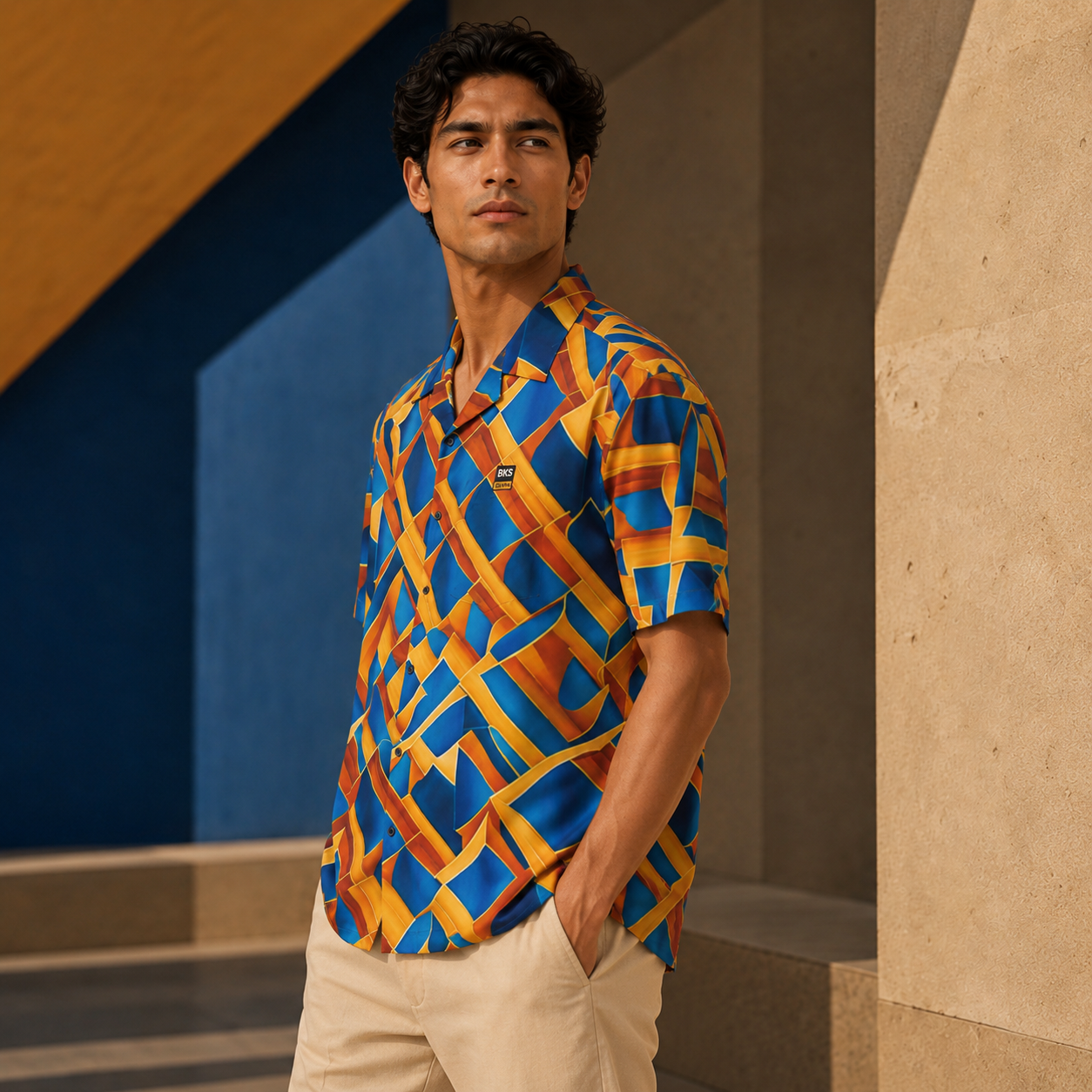 BKS Glyph Blue Orange™ Hawaiian Shirt