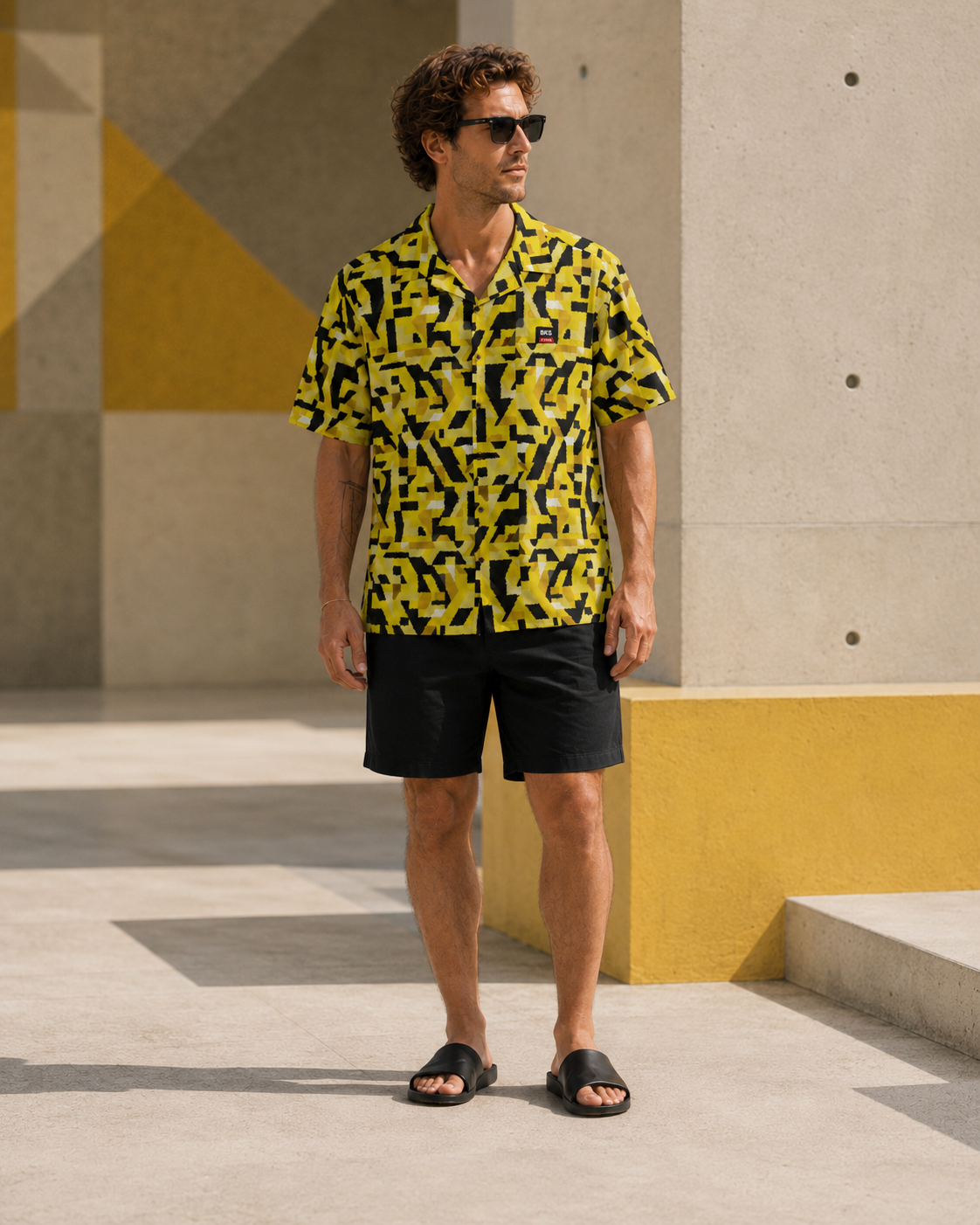 BKS Flag Yellow Camo™ Hawaiian Shirt