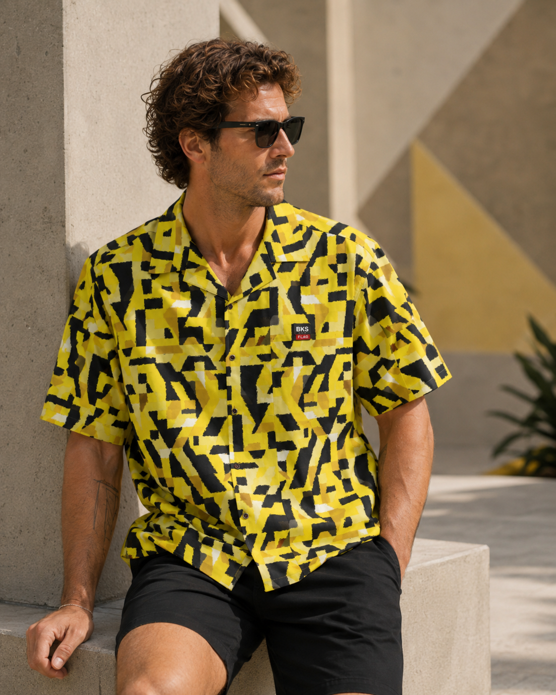 BKS Flag Yellow Camo™ Hawaiian Shirt