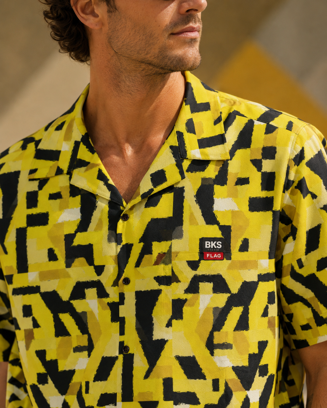 BKS Flag Yellow Camo™ Hawaiian Shirt
