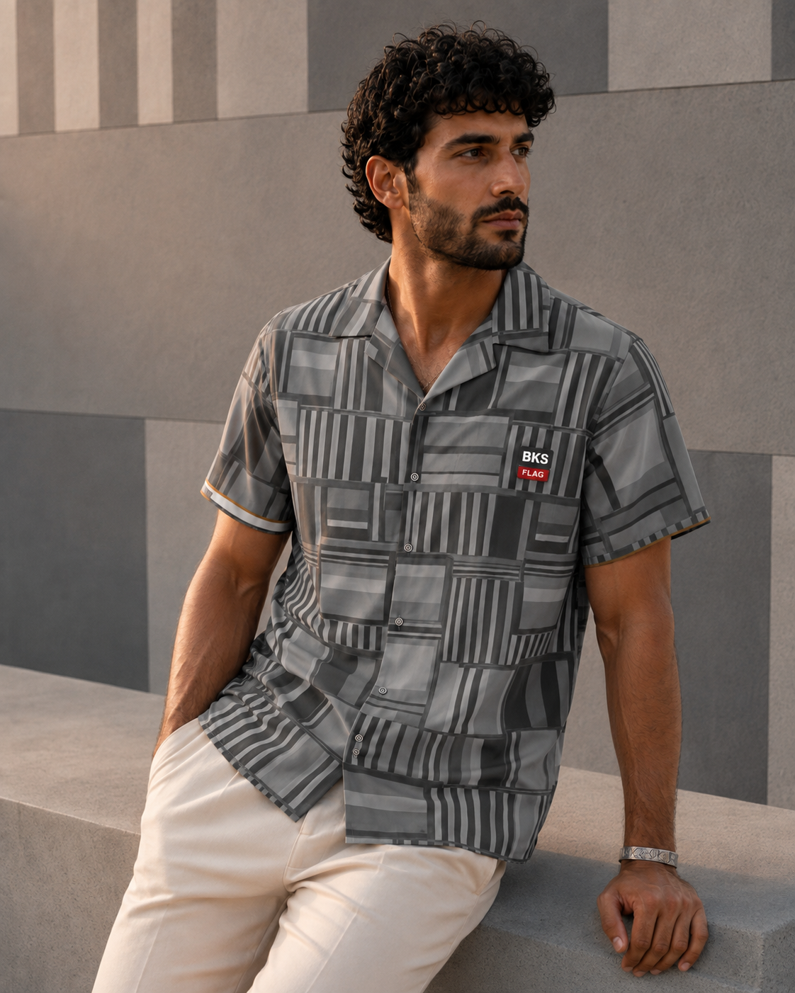 BKS Flag Hawaiian Grey™ Hawaiian Shirt
