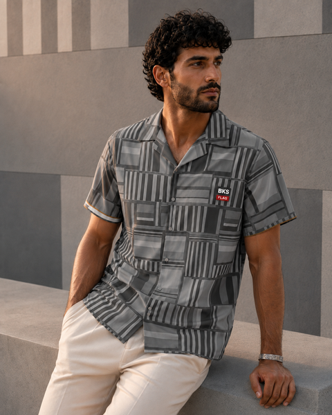 BKS Flag Hawaiian Grey™ Camicia hawaiana