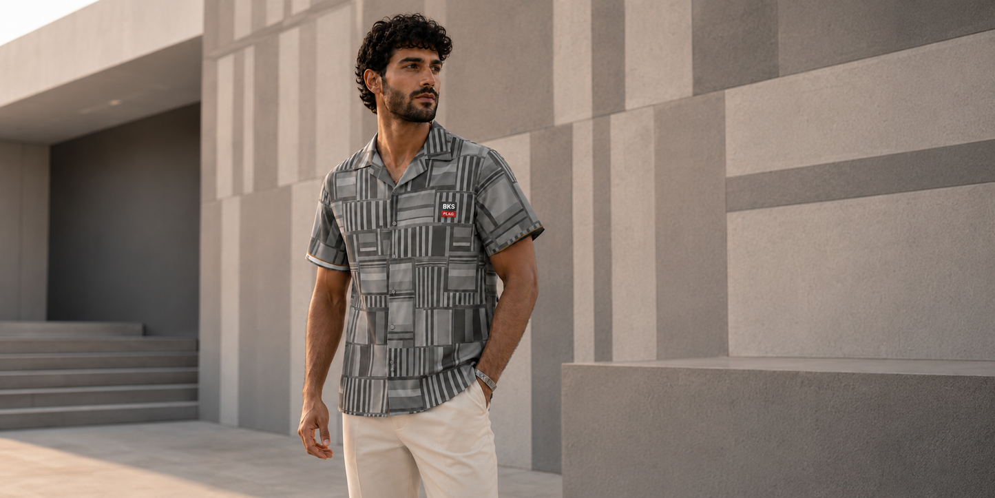 BKS Flag Hawaiian Grey™ Hawaiian Shirt