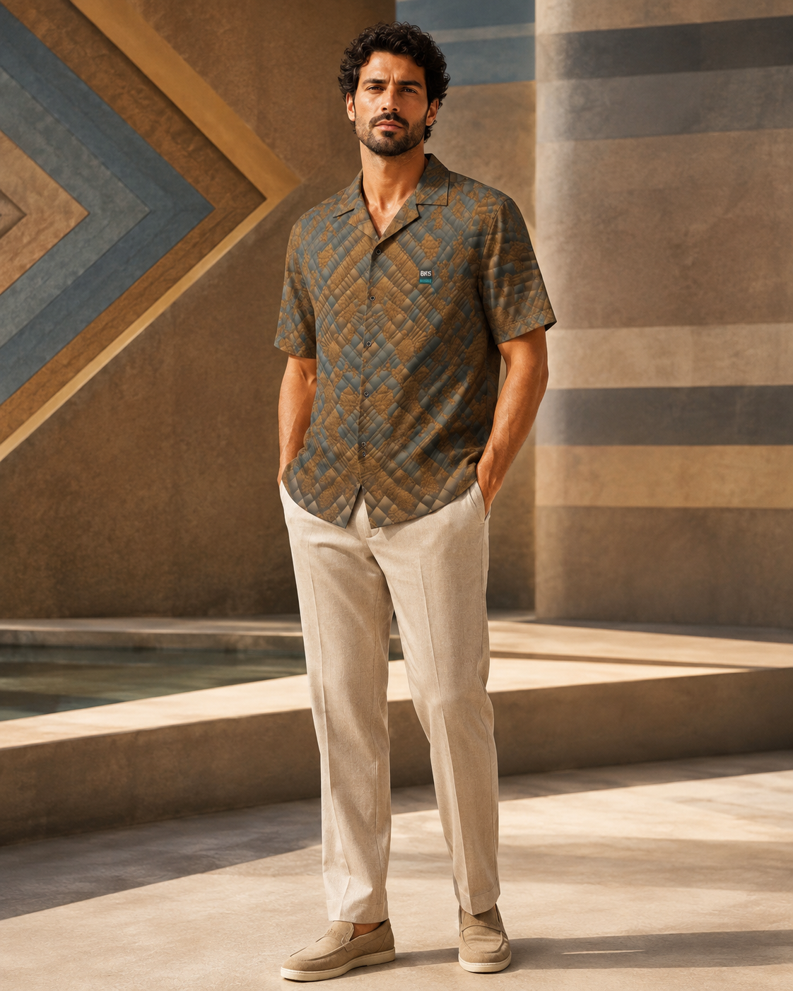 BKS Riviera Brown Quilted™ Hawaiian Shirt