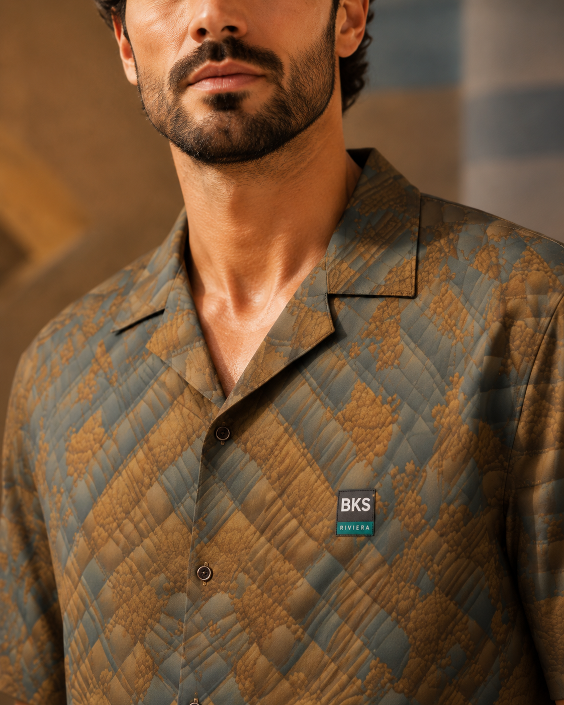 BKS Riviera Brown Quilted™ Hawaiian Shirt