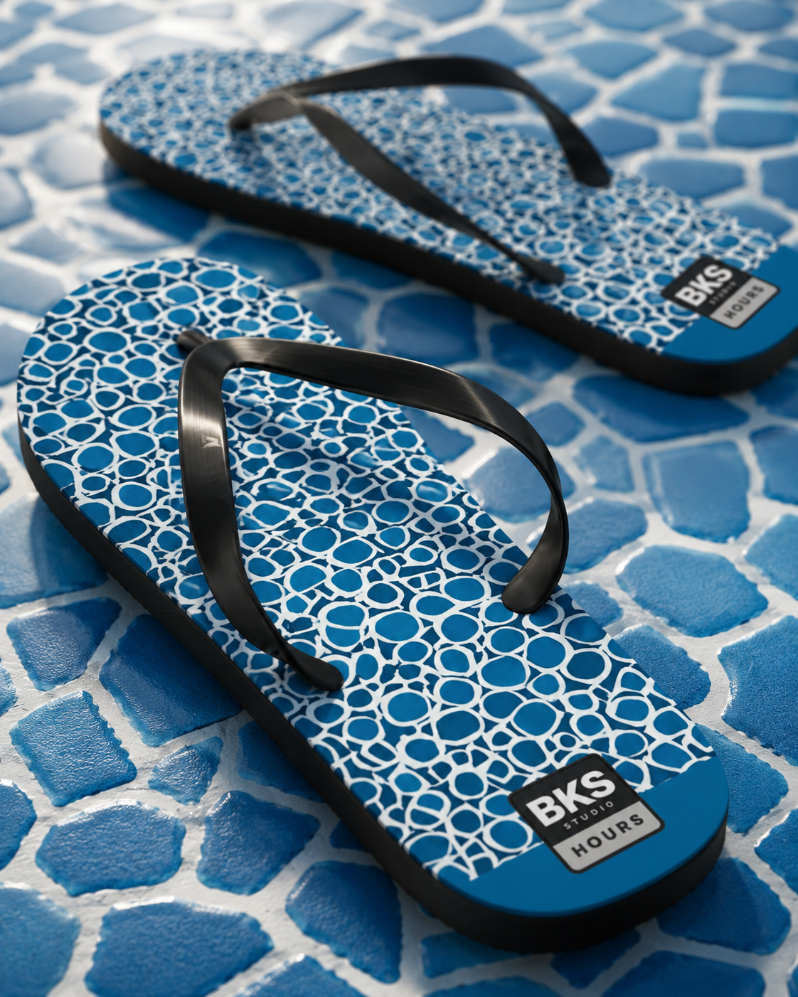 BKS Hours Blue Mosaic™ Flip Flops